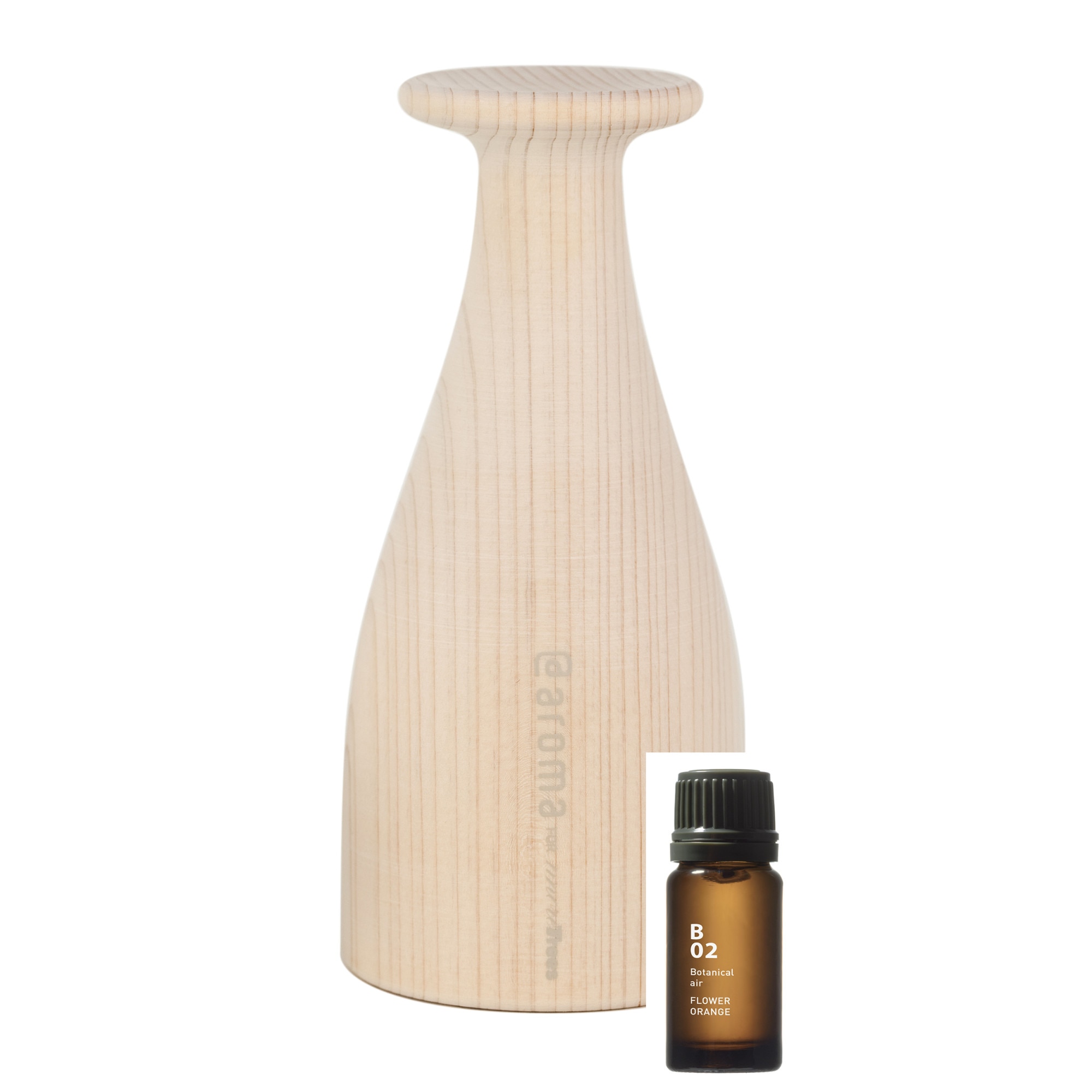 Kit Aromaterapie Decoratiune Lemn Japonez Difuzor cu 10 ml Ulei Esential Flower Orange