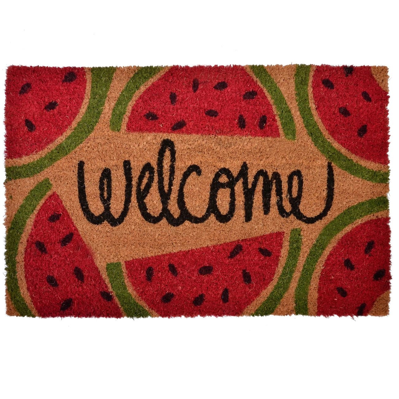 Covoras intrare Soda Home, model cu imprimeu pepene, fibre de cocos, 40 x 60 cm