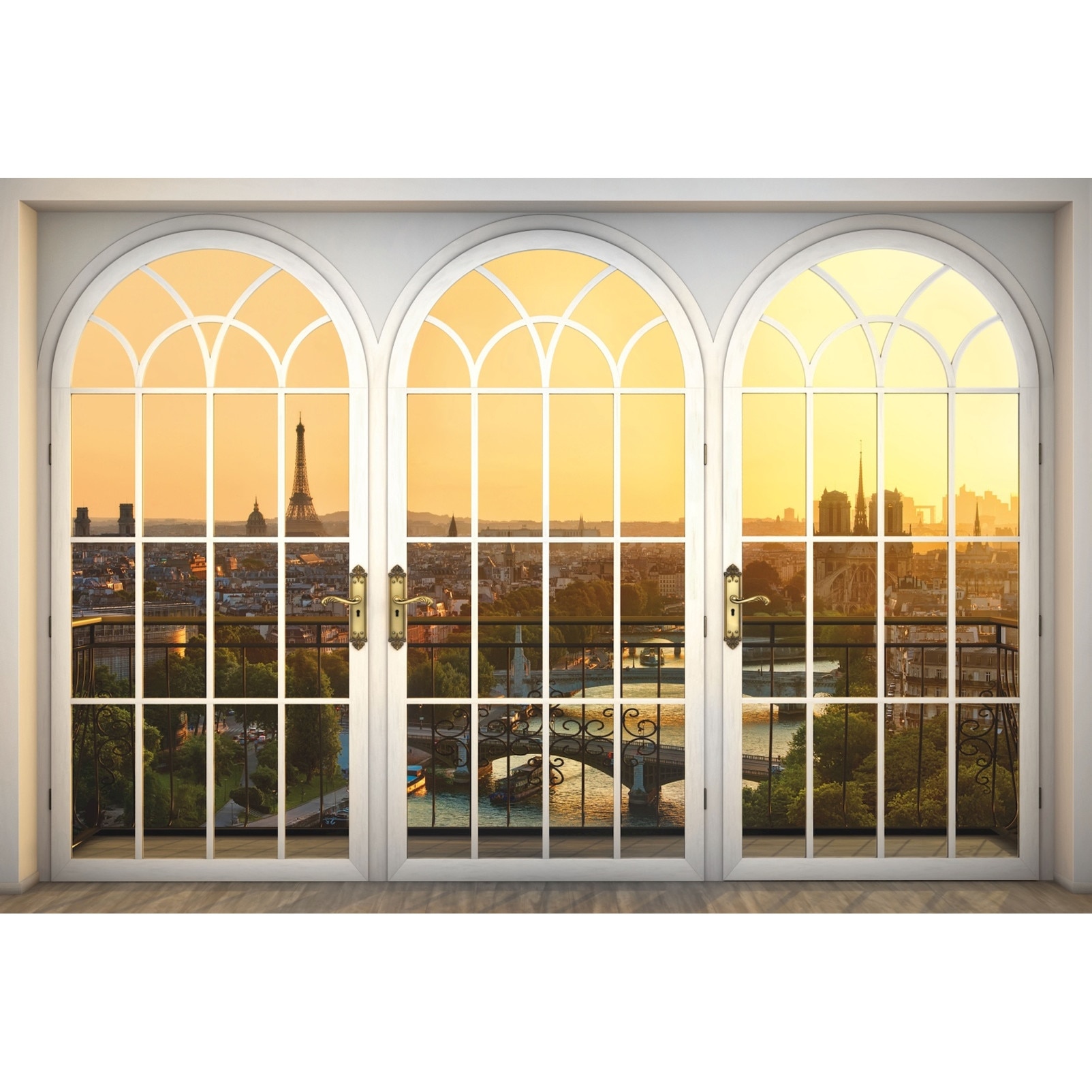 Fototapet , Colectia Komar Into Illusion 2 , Categoria Deluxe , Gama Bricks And The City , 4 piese , dimensiuni 368x248 cm , XXL4-015