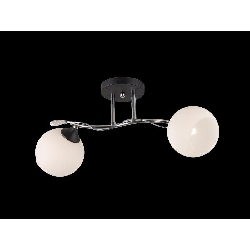 Lustra Dylan 2, Lampex, 2 x 60W, Argintiu/Negru/Alb