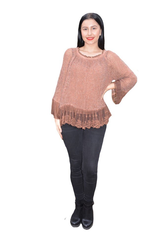 Bluza rafinata, turcoaz-bleumarin, D&J Exclusive, Maro