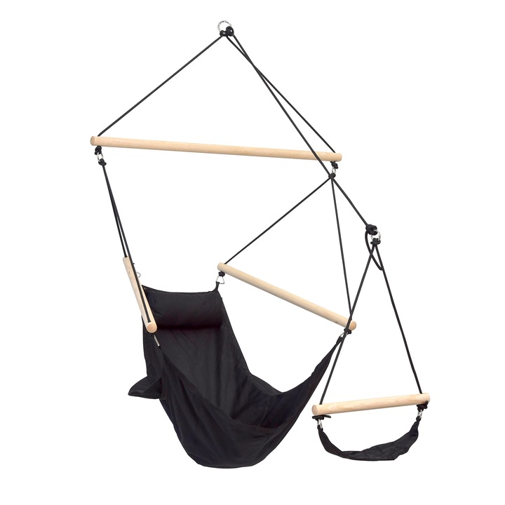 Scaun agatat Amazonas Swinger Black, negru