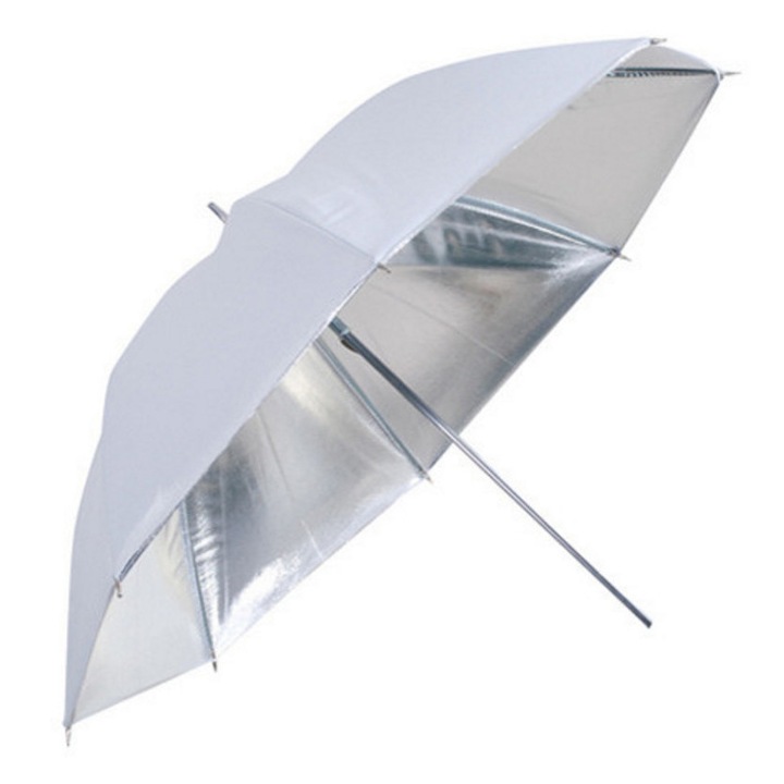 Umbrela studio reflexie silver - white 102cm