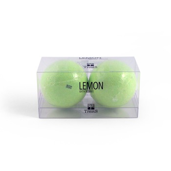 Set 2 bile baie efervescente cu lamaie verde, Treets, 2 x 180 g Set 2 bile baie efervescente cu lamaie verde, Treets, 2 x 180 g