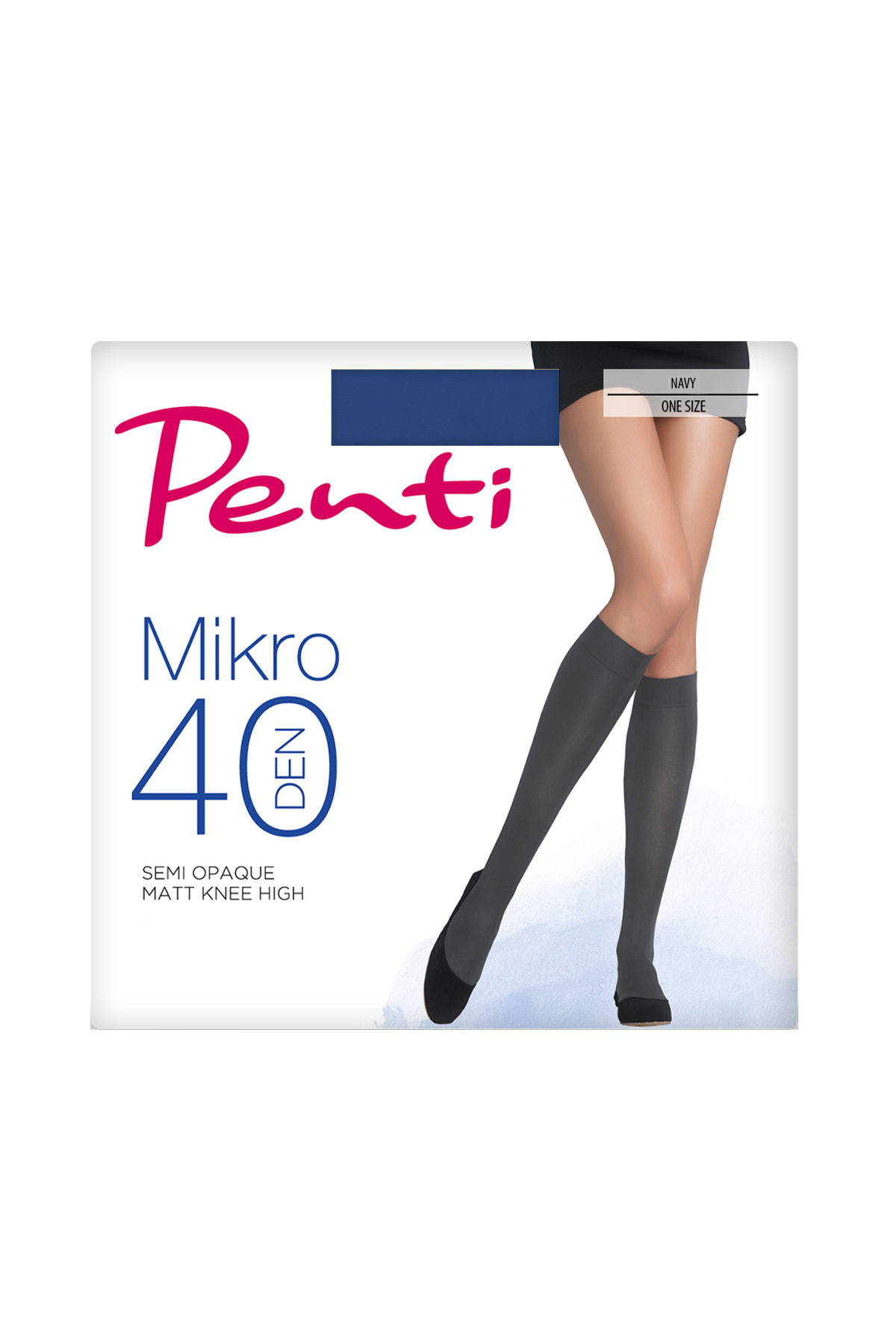 Чорапи до коляното, Penti Micro 40, Тъмносини, 40 Den - eMAG.bg