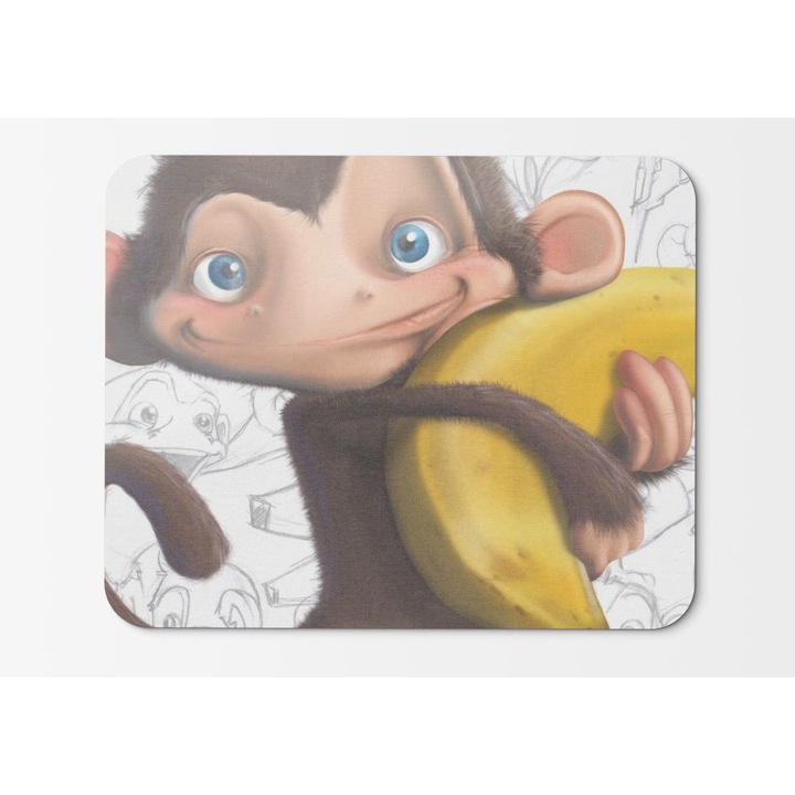 Mouse Pad Artwork Bananas Drawings Funny Monkeys - 21.5 x 27 x 0.3cm