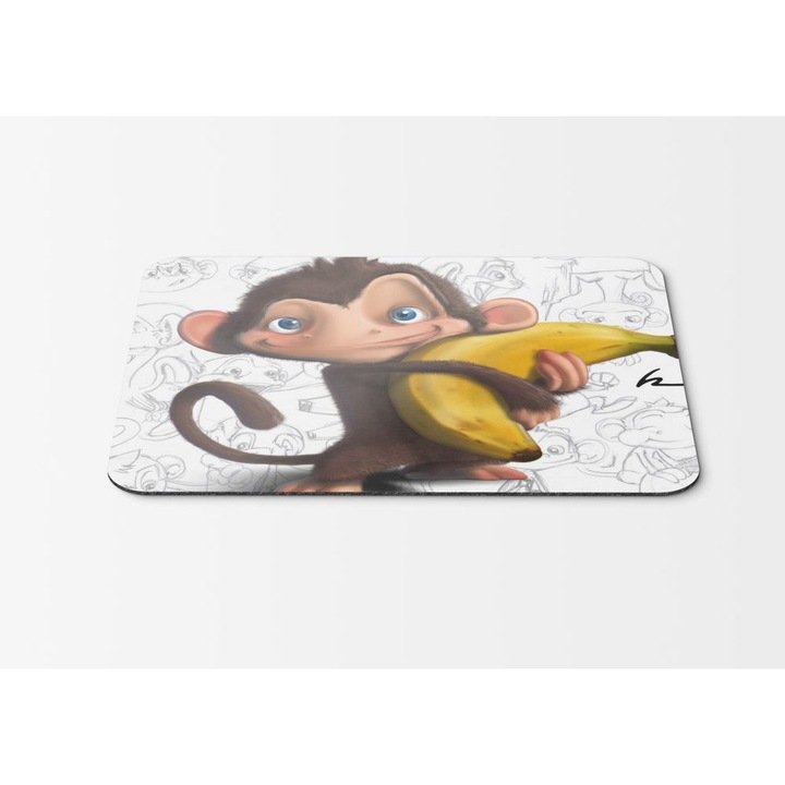 Mouse Pad Artwork Bananas Drawings Funny Monkeys - 21.5 x 27 x 0.3cm