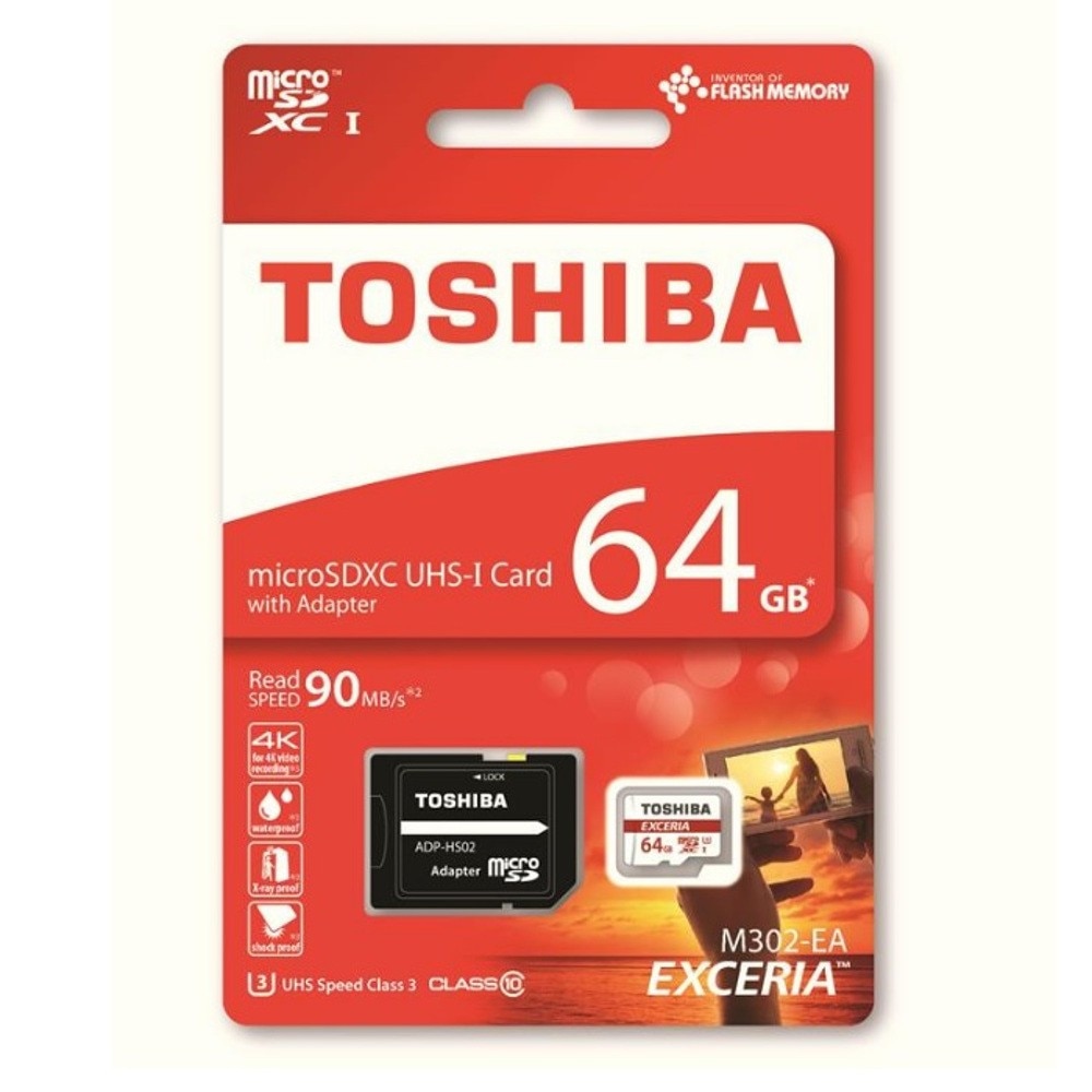 Card memorie Toshiba Microsd 64gb M302 alb + adaptor Uhs-i U3