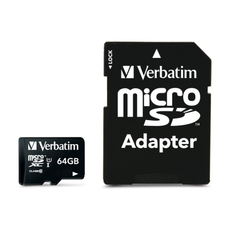 Card de memorie MicroSDXC Verbatim, 64GB