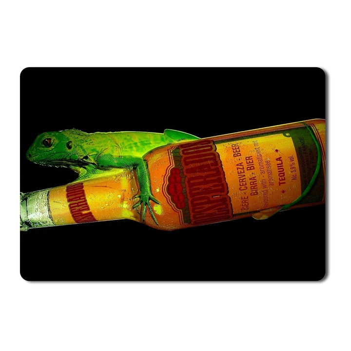 Mouse Pad Beers Alcohol Reptiles Black Background Desperados Beer Cans - 21.5 x 27 x 0.3cm