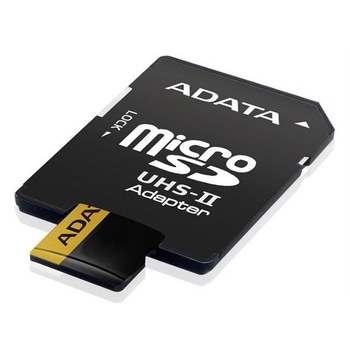 Card de memorie ADATA MicroSD, 64GB, Class 10, UHS-II U3 + Adaptor Card de memorie ADATA MicroSD, 64GB, Class 10, UHS-II U3 + Adaptor