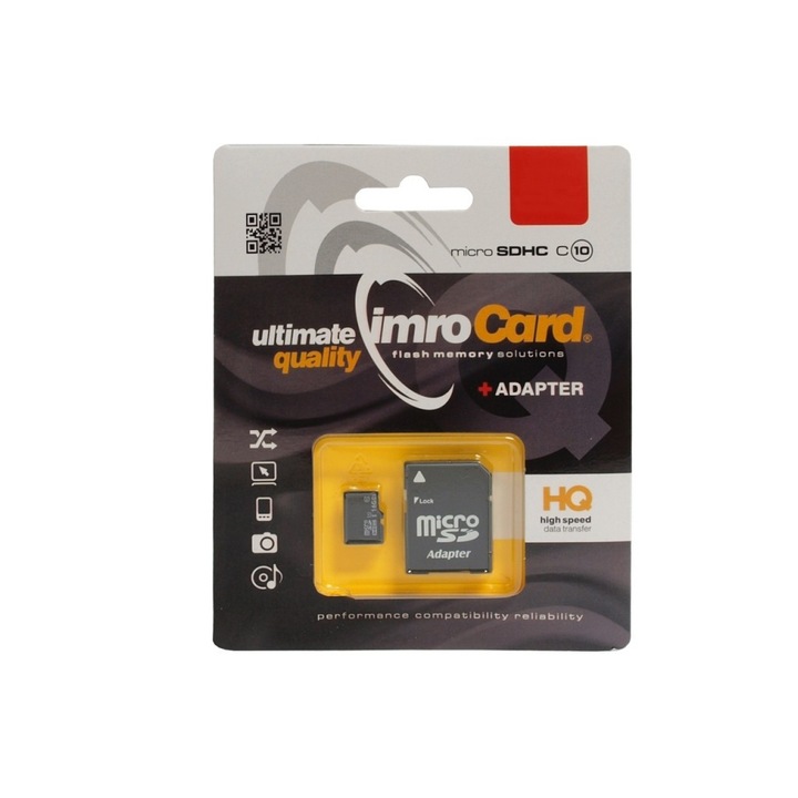 Imro microSDHC memóriakártya, 32 GB, 10-es osztály / UHS-1 U3, adapterrel