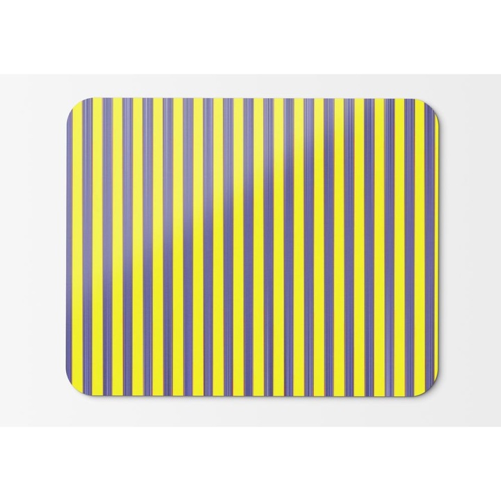 Mouse Pad Blue Patterns Stripes Yellow - 21.5 x 27 x 0.3cm