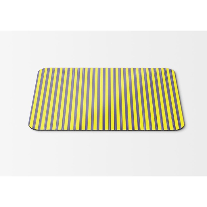 Mouse Pad Blue Patterns Stripes Yellow - 21.5 x 27 x 0.3cm