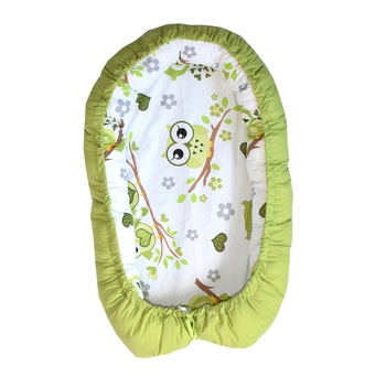 Baby nest, patut portabil, culcus bebe, 0-9 luni, lavabil, 2 fete, bufnite, verde Baby nest, patut portabil, culcus bebe, 0-9 luni, lavabil, 2 fete, bufnite, verde