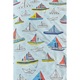 Lenjerie pat baieti cu barci colorate, dimensiunea 140x200 cm, Boaty Blue