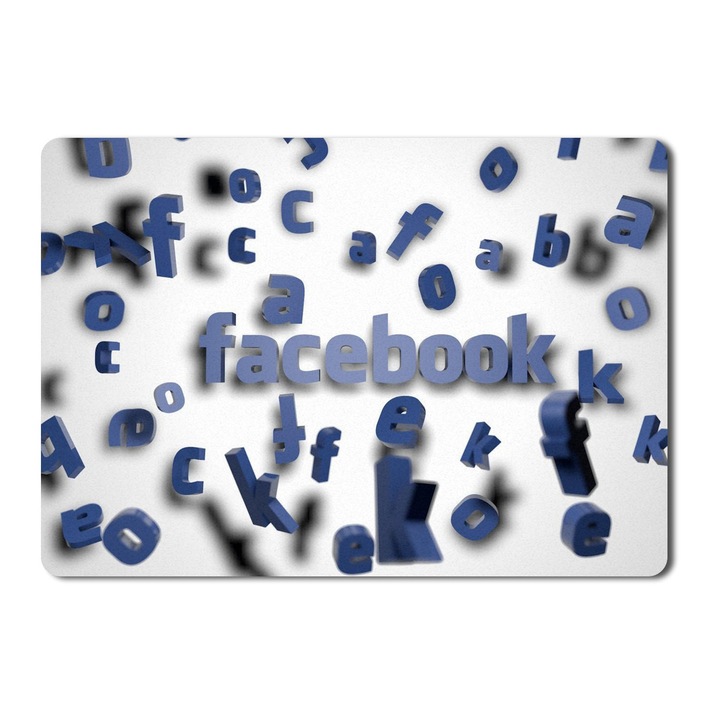 Mouse Pad D View Facebook Logos Social Network - 21.5 x 27 x 0.3cm