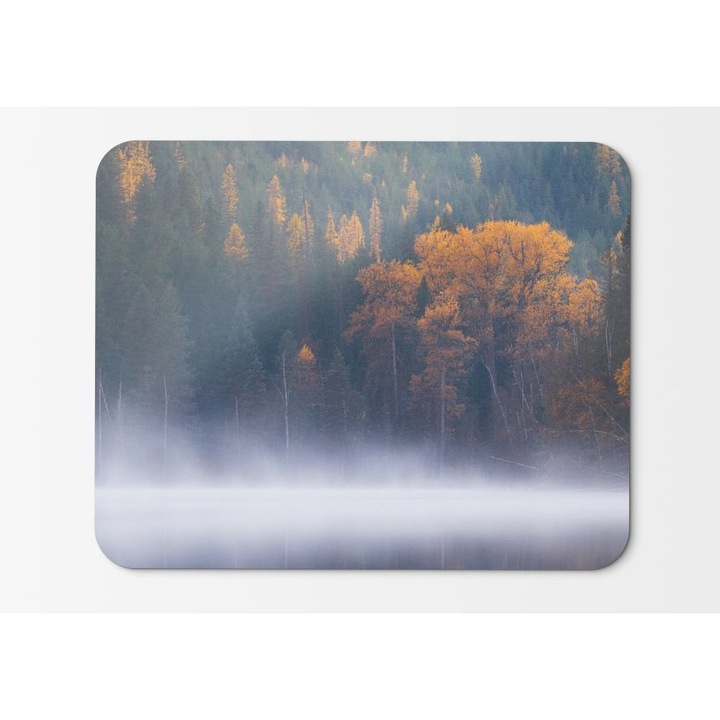 Mouse Pad Echo Lakeforest Trees Fog Columbia Autumn - 21.5 x 27 x 0.3cm
