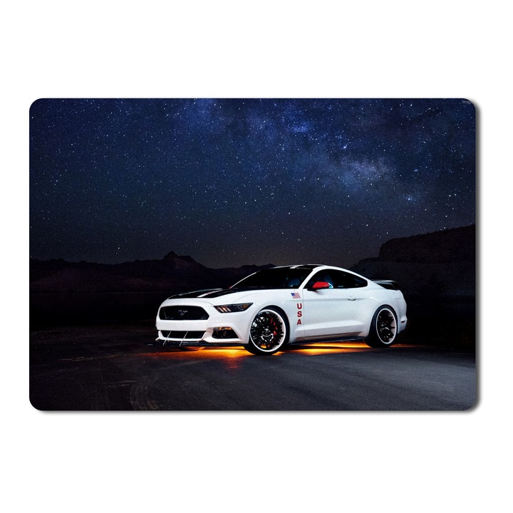 Egérpad Ford Mustang Apollo Editionmustang fehér sportkocsik - 21,5 x 27 x 0,3 cm