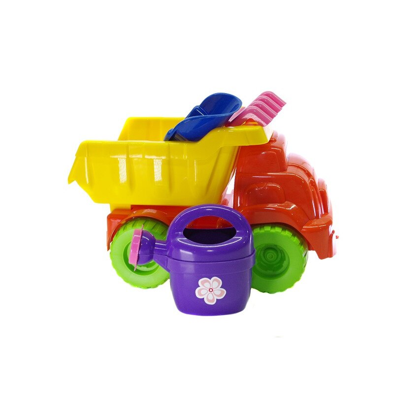 Set de nisip cu basculanta, culoare rosu cu galben