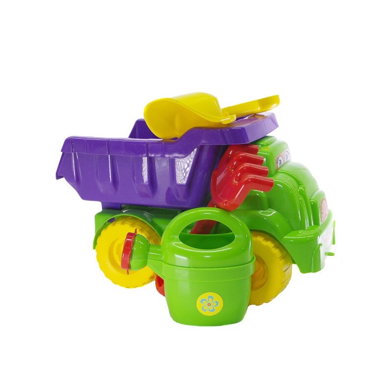 Set de nisip cu basculanta, culoare verde cu mov