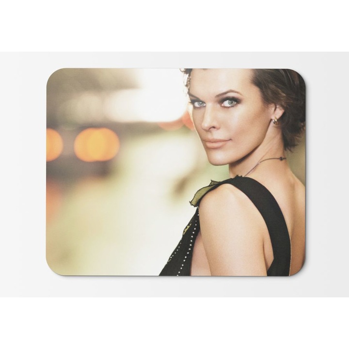 Mouse Pad Milla Jovovichactress Portrait Road - 21.5 x 27 x 0.3cm