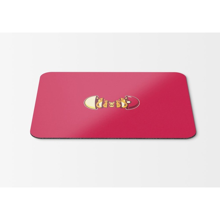 Egérpad Pikachu Geek Nerd Raichu Solid Simple Pokeball - 21,5 x 27 x 0,3 cm