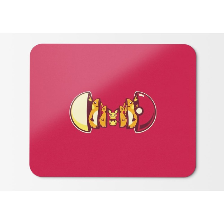 Egérpad Pikachu Geek Nerd Raichu Solid Simple Pokeball - 21,5 x 27 x 0,3 cm