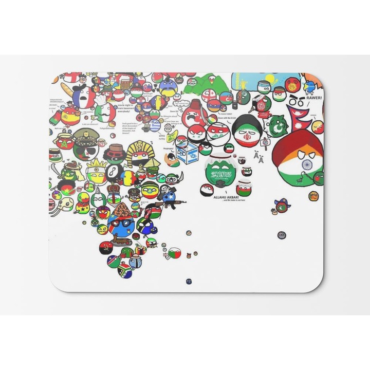Egérpad Lengyelország Rajzfilmek Térképek Polandball - 21,5 x 27 x 0,3 cm