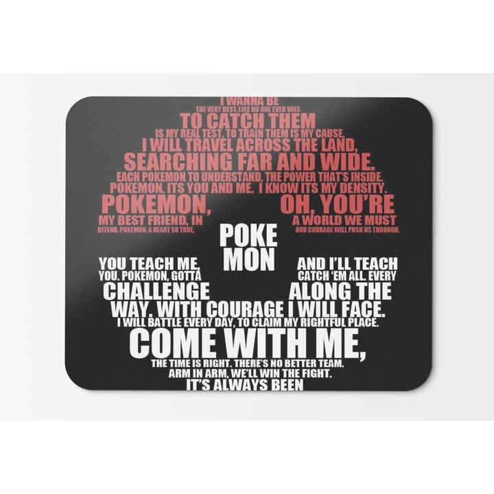 Mouse Pad Poke Balls Pokeball Pokemon Minimalistic - 21.5 x 27 x 0.3cm