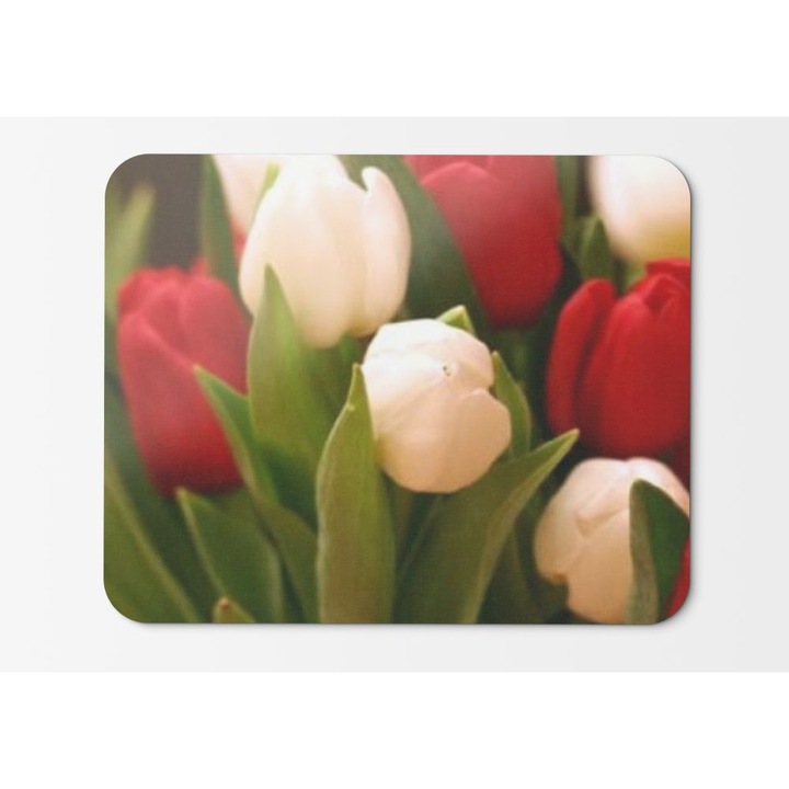 Egérpad Piros virágok Tulipánok - 21,5 x 27 x 0,3 cm