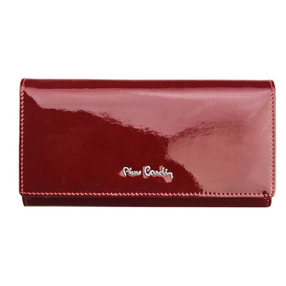 Portofel dama din piele naturala Pierre Cardin GPD028, Rosu, Rosu, 19 cm x 10 cm