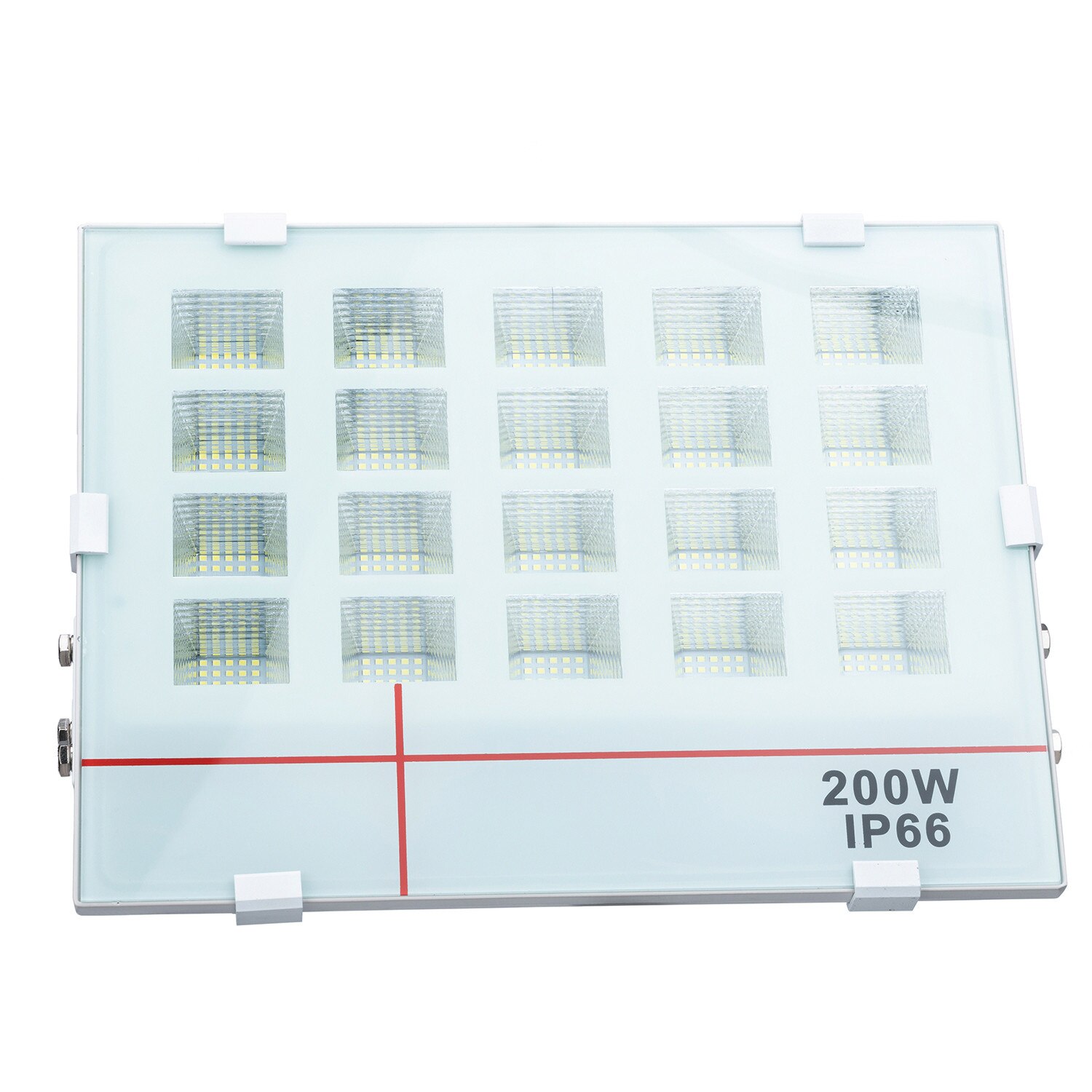 Set - Proiector de Lumina cu LED-uri de 200 W, SMD, 18000 Lm, Lumina de Zi Alba, 6000 K, Rezistent la Apa IP66, Alb + Suport Universal de Birou Pentru Tablete sau Telefoane