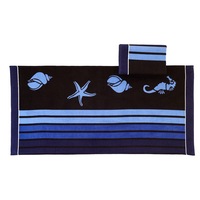 Set 2 prosoape Kring SeaHorse, bumbac 100%, 300 gsm, 75x150 cm, Abastru