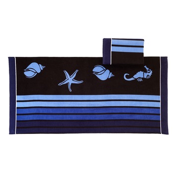 Set 2 prosoape Kring SeaHorse, bumbac 100%, 300 gsm, 75x150 cm, Abastru Set 2 prosoape Kring SeaHorse, bumbac 100%, 300 gsm, 75x150 cm, Abastru