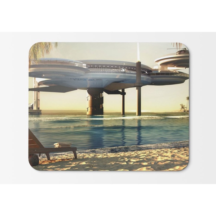 Mouse Pad Water Discus Hoteldubai Sea Ocean Travel Hotel Beach Sand - 21,5 x 27 x 0,3 cm