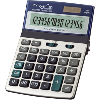 Calculator de birou MYRIA MY8309, 16 cifre, albastru-argintiu Calculator de birou MYRIA MY8309, 16 cifre, albastru-argintiu