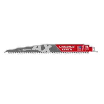 Panza ferastrau sabie cu dinti din carburi THE AX 230 mm pentru lemn cu cuie Milwaukee Panza ferastrau sabie cu dinti din carburi THE AX 230 mm pentru lemn cu cuie Milwaukee