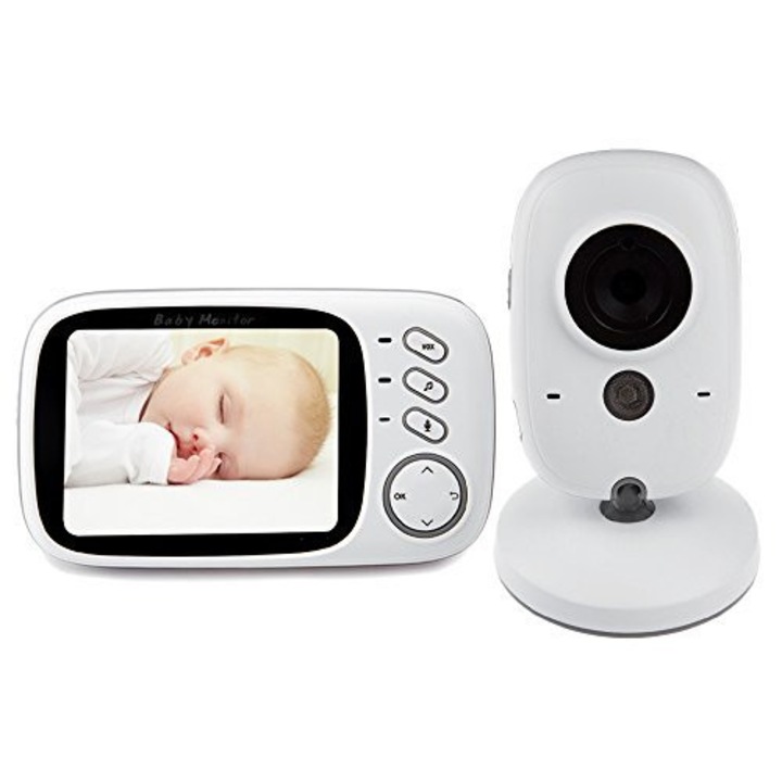 Система за бебефон с аудио-видео наблюдение VB 603, Нощно виждане, Чист изглед, Наблюдение на температурата, Аларма, Функция Push to Talk