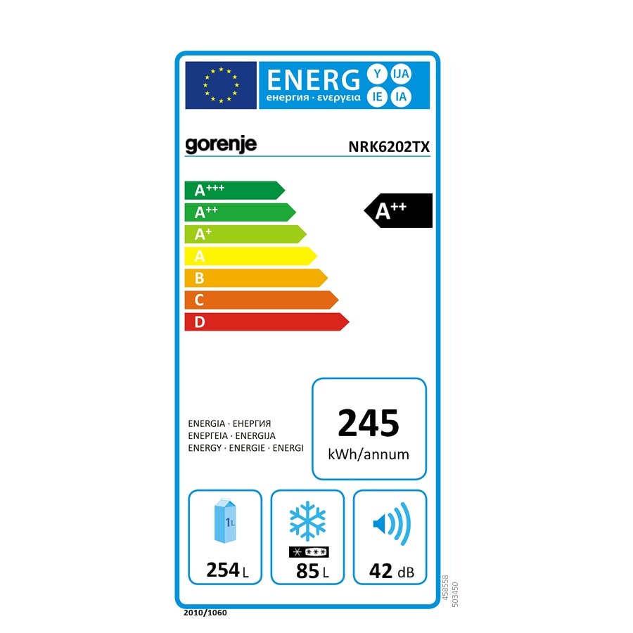Combina frigorifica Gorenje NRK6202TX, No Frost, 339 l, Clasa A++ ...