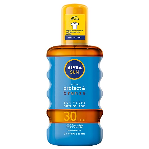 Ulei autobronzant cu protectie solara Nivea Sun Protect & Bronze SPF 30, 200 ml