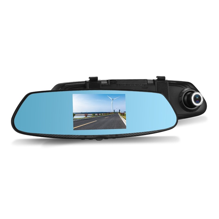 Pachet Oglinda Auto Retrovizoare cu Display 4.3 Inch, Camera Video Marsarier si Camera Video DVR Full HD 1080 Vordon pentru Inregistrare Trafic