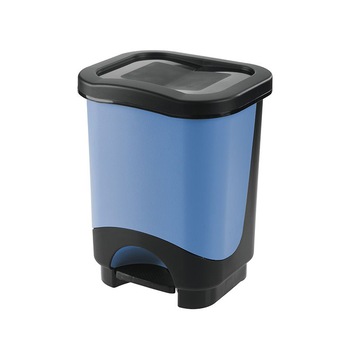 Cos gunoi cu pedala Tontarelli Idea, 8 L, albastru/negru Cos gunoi cu pedala Tontarelli Idea, 8 L, albastru/negru