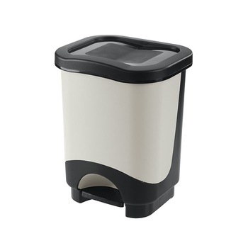 Cos gunoi cu pedala Tontarelli Idea, 8 L, crem/negru Cos gunoi cu pedala Tontarelli Idea, 8 L, crem/negru