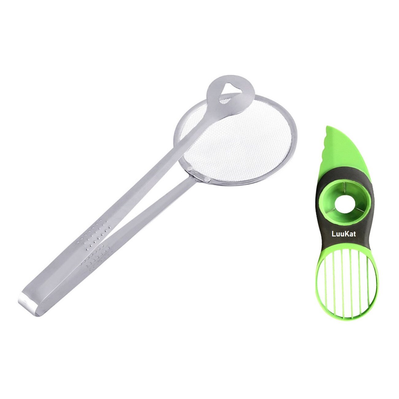Set paleta strecuratoare cu cleste incorporat si cutit curatator avocado 3 in 1