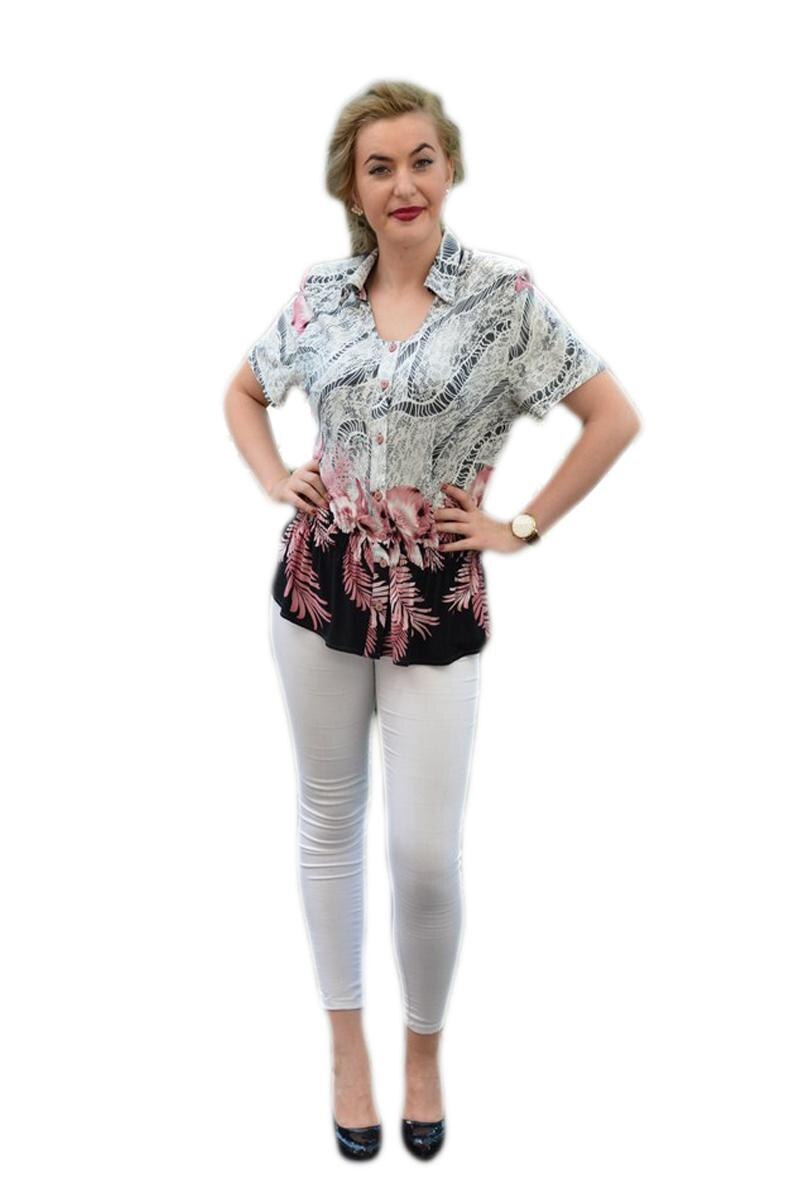 Bluza dama, D&J Exclusive, Negru/Pudra