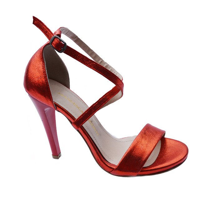 Sandale din piele naturala, model clasic pentru ocazii, D&J Exclusive, Rosu