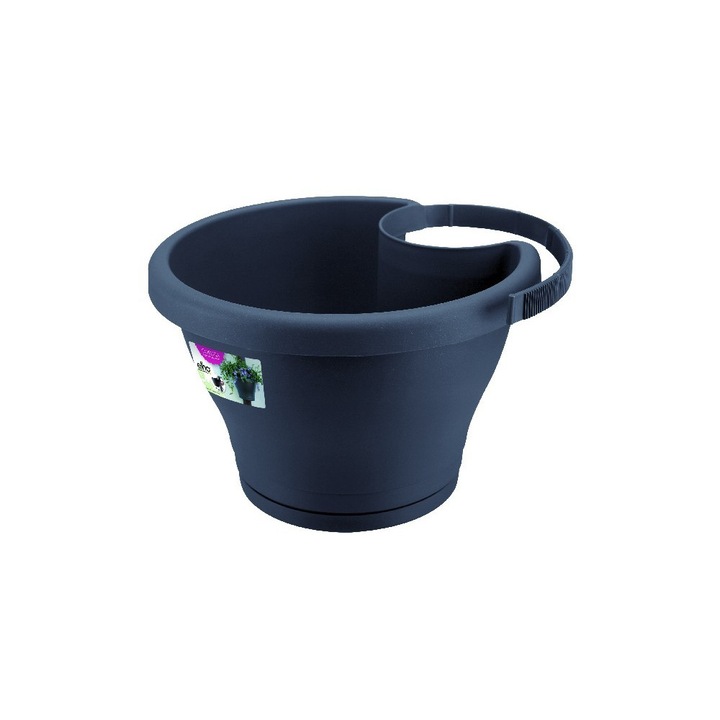 Ghiveci de burlan Corsica Drainpipe Clicker cu diametrul de 24 cm antracit
