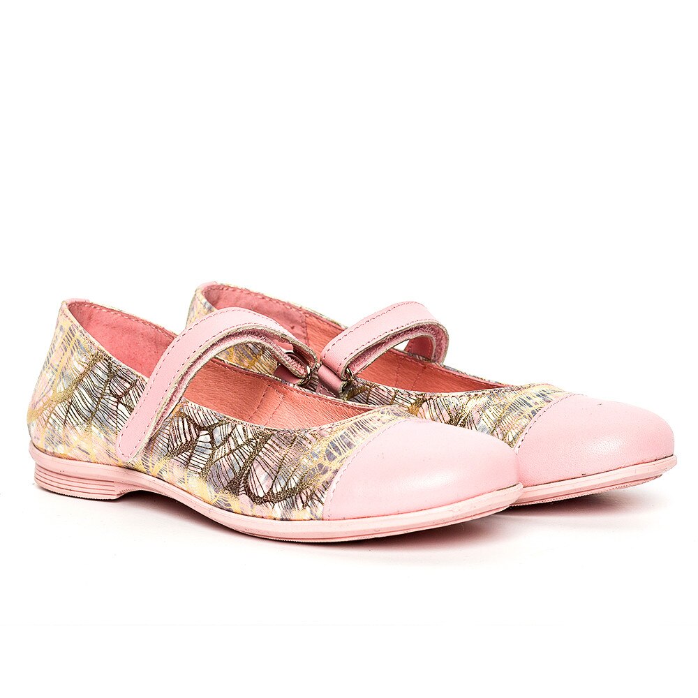 Balerini din piele Cherry Roz