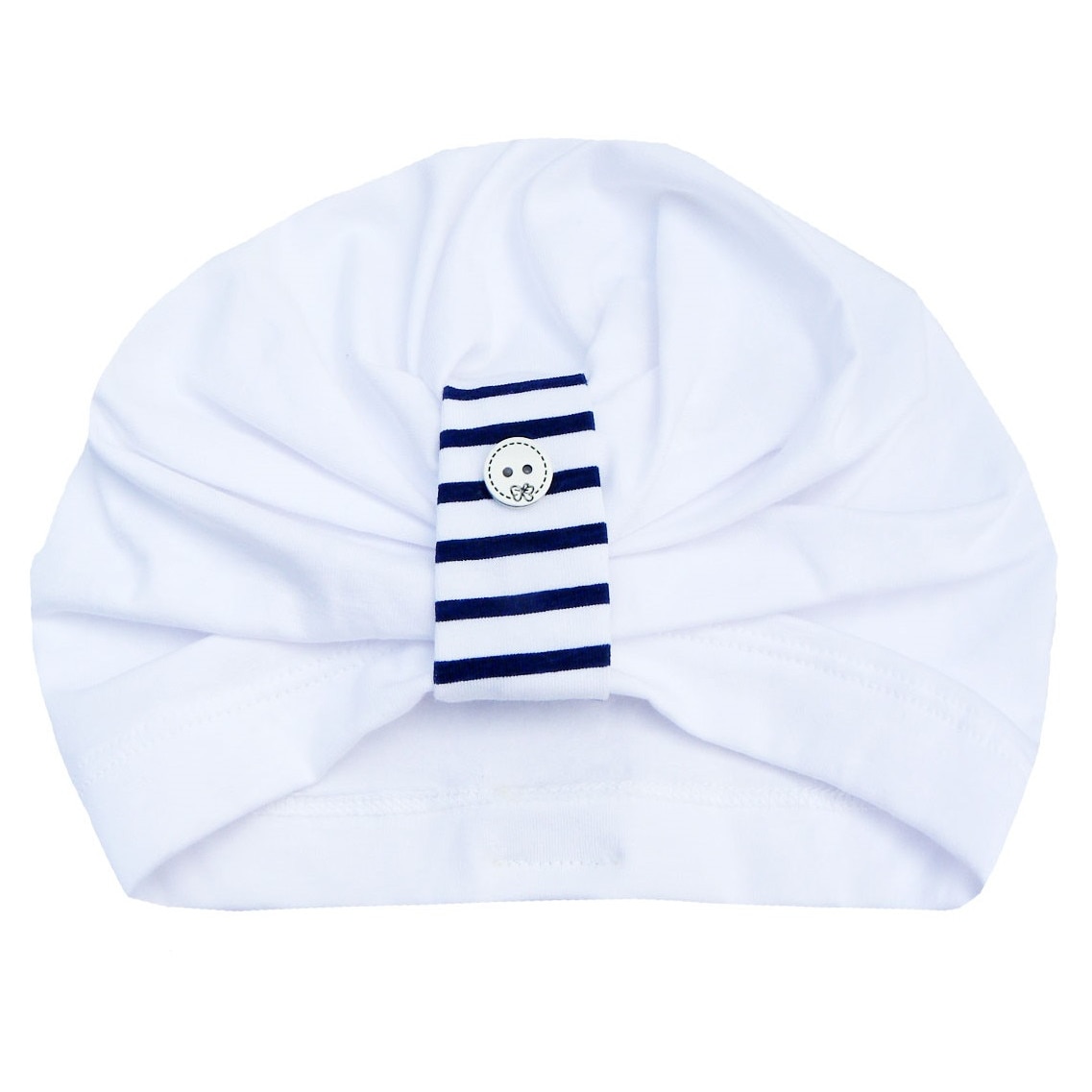 Turban Piticot navy C435NN, alb, 40-42 cm